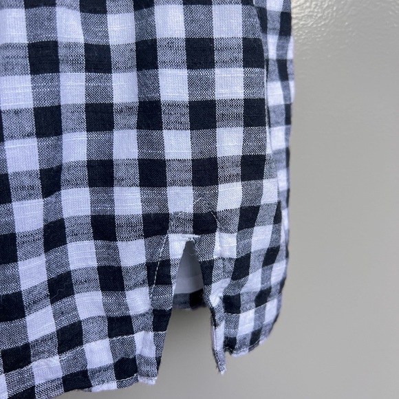 Black White Gingham Mini Sundress S Cottagecore Strappy Casual Beach Streetwear - Picture 8 of 9